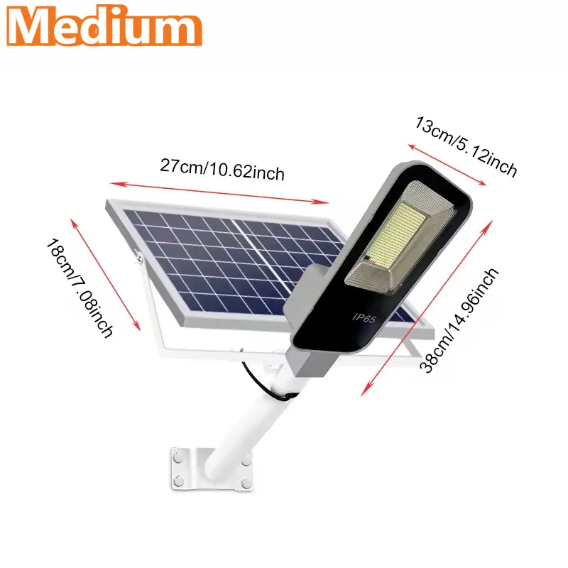 Super bright solar street lamp outdoor road lamp 6000mah, 7500K, IP65 waterproof, remote control, garden, playground, terrace.