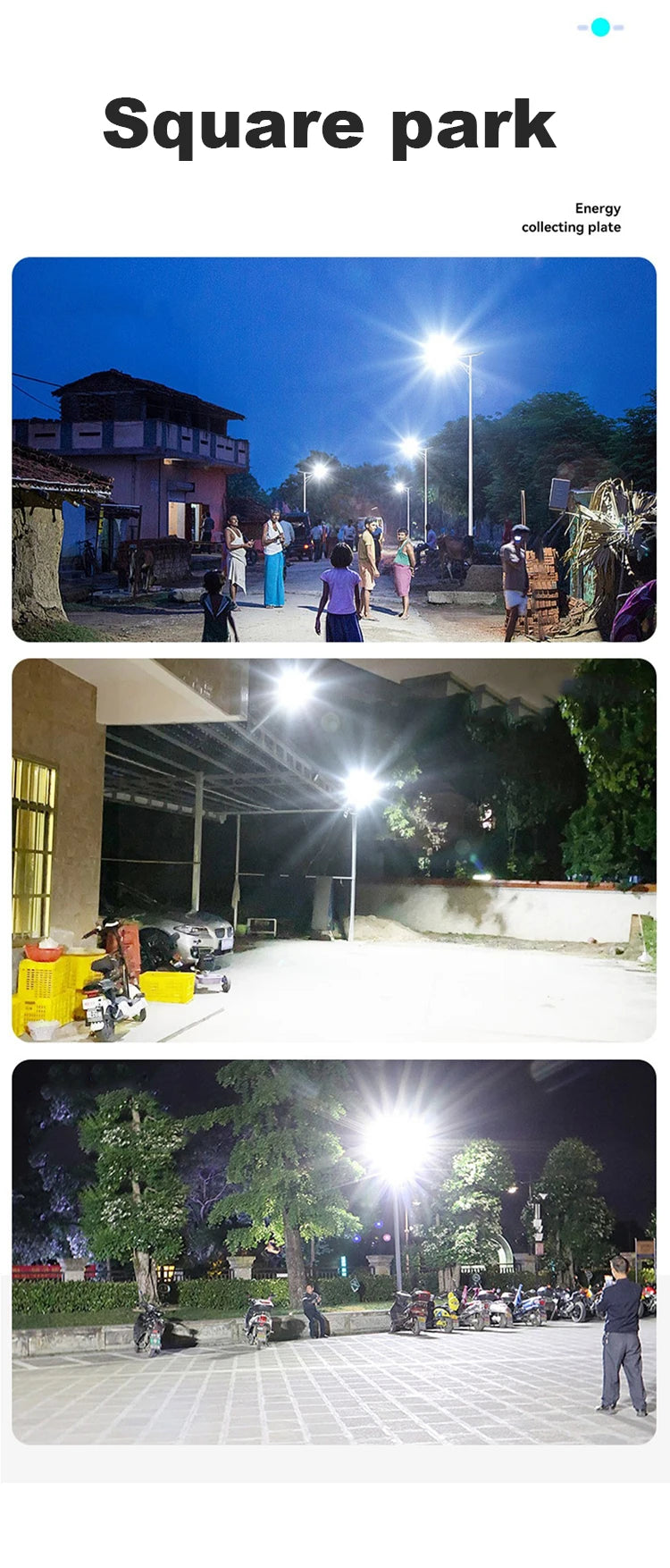 Super bright solar street lamp outdoor road lamp 6000mah, 7500K, IP65 waterproof, remote control, garden, playground, terrace.