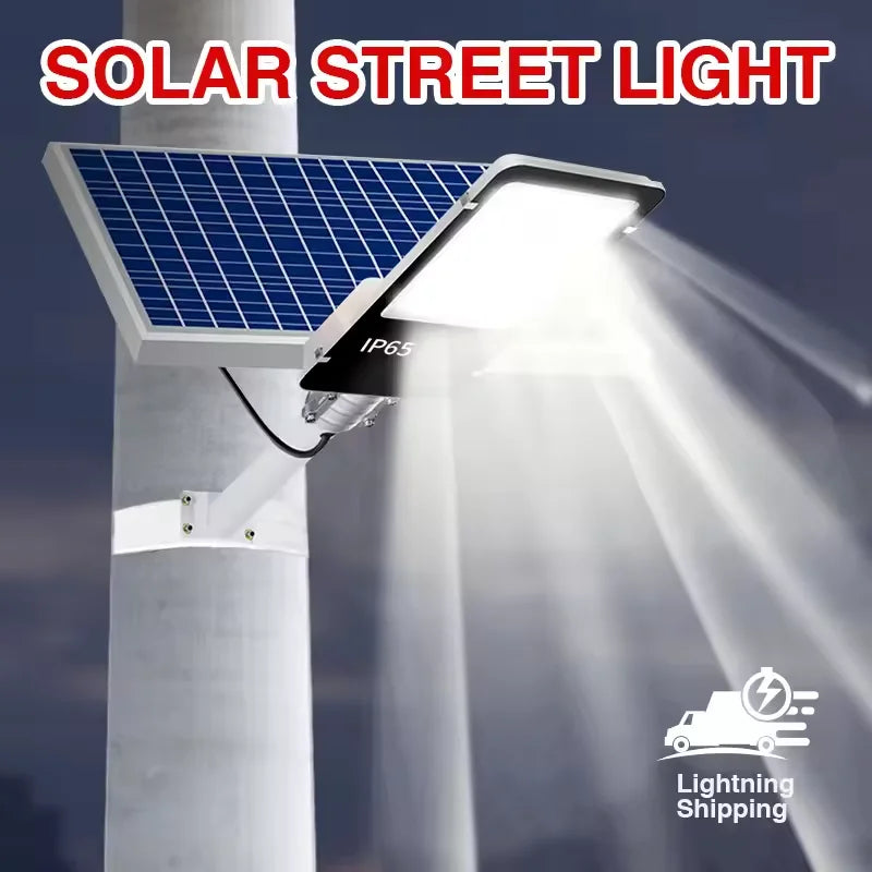 Super bright solar street lamp outdoor road lamp 6000mah, 7500K, IP65 waterproof, remote control, garden, playground, terrace.