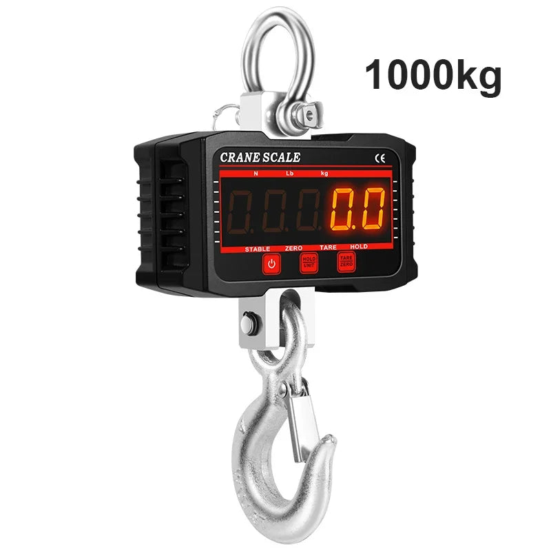 Pèse-Personne Électronique Suspendu 500/1000/1500/2000KG, Balance Portable à Crochet, LED Haute Précision, Balance Industrielle Électronique à Crochet