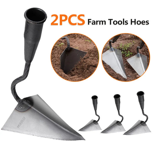 2PCS Houe à Sillon Triangle Petite Pointe Houe Agricole pour Labourer la Terre, Aérer le Sol, Houe Manuelle/Plow Manuel, Râteau Houe Outils de Jardin