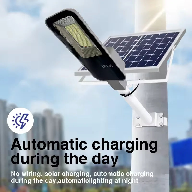 Super bright solar street lamp outdoor road lamp 6000mah, 7500K, IP65 waterproof, remote control, garden, playground, terrace.