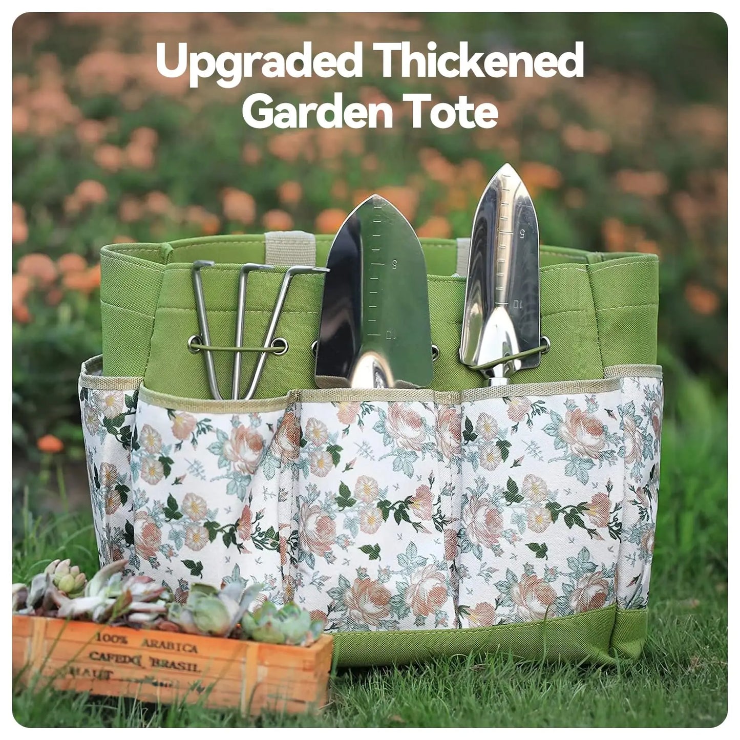 Set d'Outils de Jardinage 9 Pièces en Acier Inoxydable avec Poignée en Bois, Outil de Désherbage