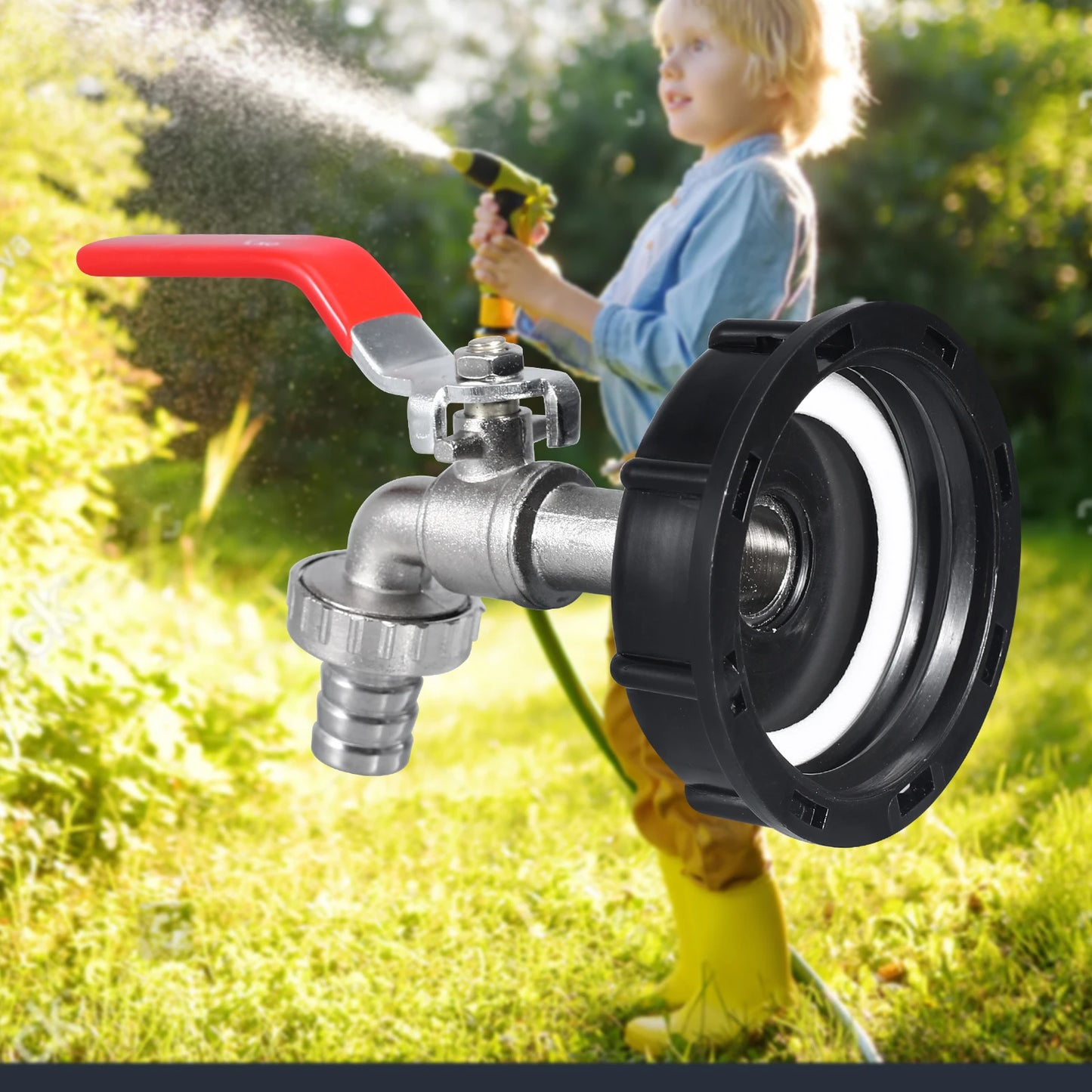 1PC Adaptateur de Robinet Durable pour Réservoir IBC S60*6 Filetage Gros, Remplacement de Valve pour Connexion 1/2'' 3/4'', Raccord de Robinet pour Jardin et Maison  SPÉCIFICATIONS :