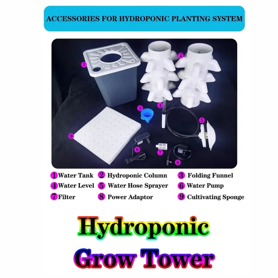 Système de Culture Hydroponique Mini Indoor/Outdoor - Jardin Vertical à 6 Niveaux, 30 Trous pour Herbes, Légumes et Plantes