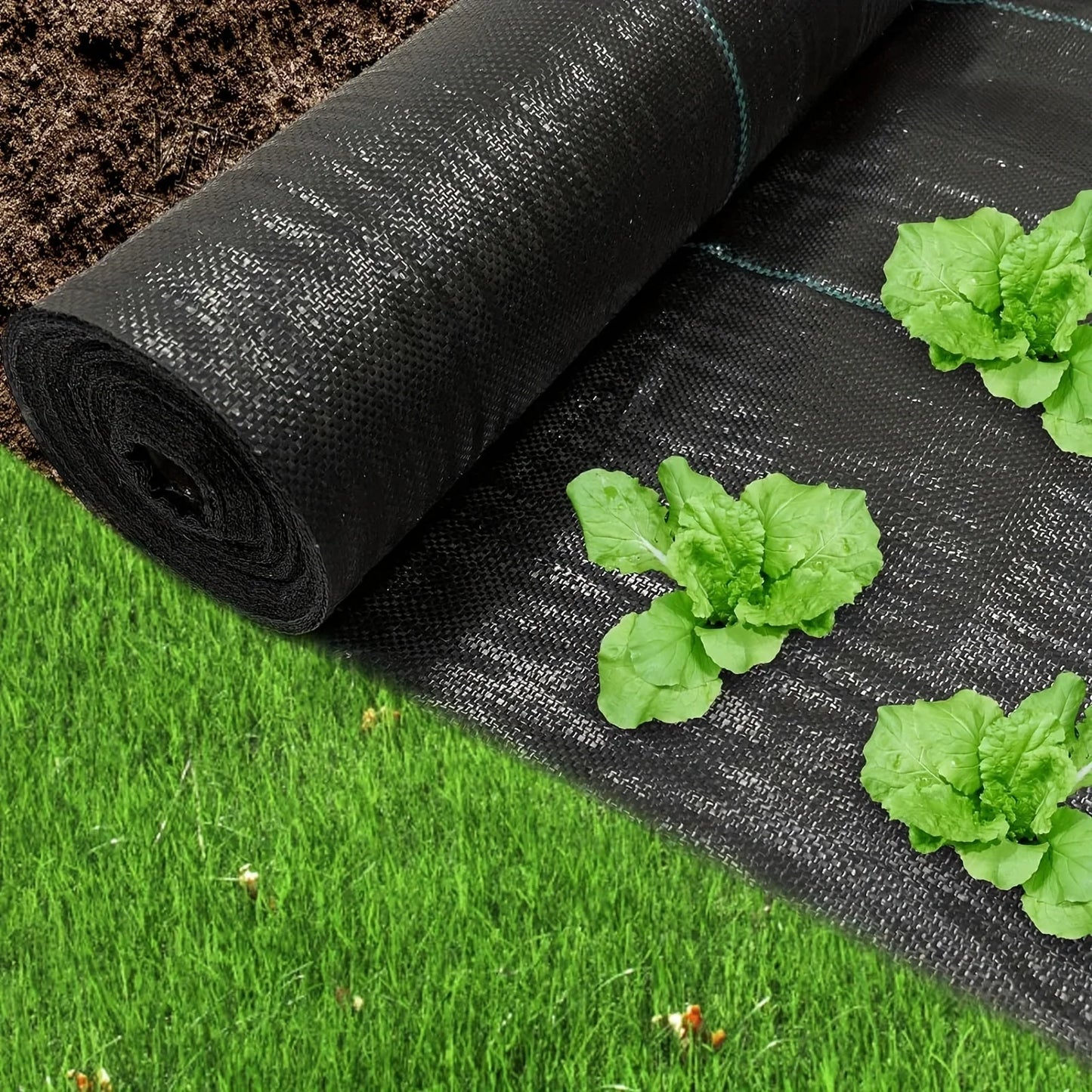 Tissu Géotextile Anti-Mauvaises Herbes, Maille Anti-Mauvaises Herbes, Toile Agricole de Paillage, Tapis de Désherbage pour Serre, Perméable à l'Eau