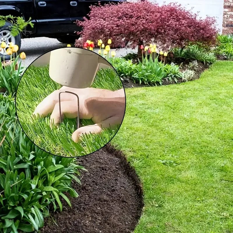 U-type Garden Staples Heavy-duty Fence Tubing Stakes Sod Pins Galvanized Landscape Spike for Holding Lawns Barrier Ground Nail