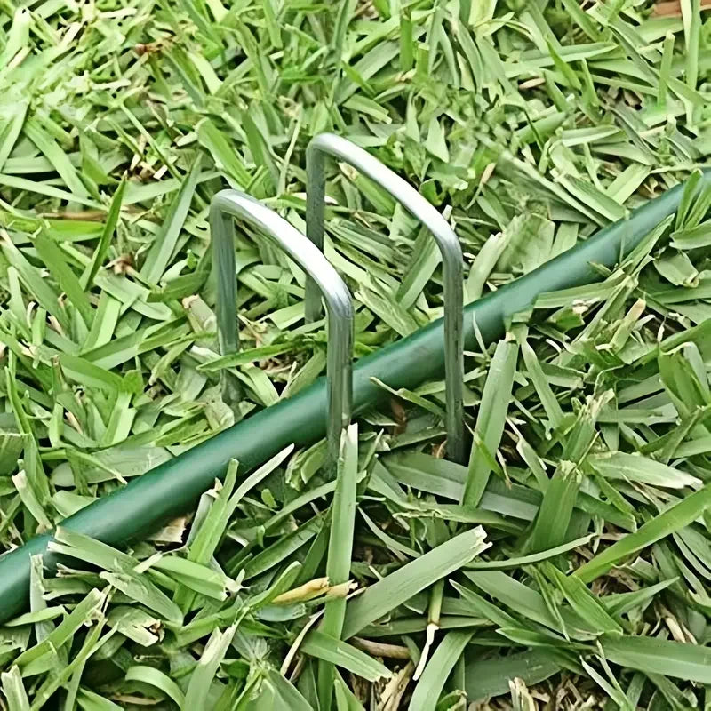 U-type Garden Staples Heavy-duty Fence Tubing Stakes Sod Pins Galvanized Landscape Spike for Holding Lawns Barrier Ground Nail