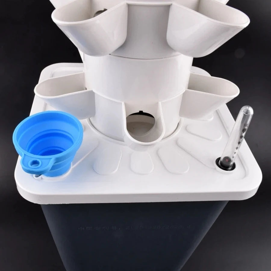Système de Culture Hydroponique Mini Indoor/Outdoor - Jardin Vertical à 6 Niveaux, 30 Trous pour Herbes, Légumes et Plantes