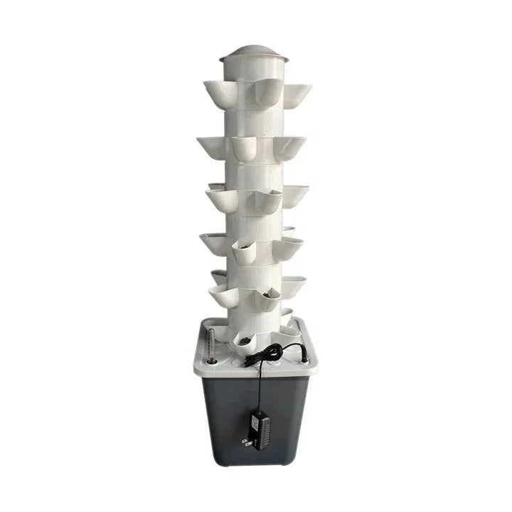 Système de Culture Hydroponique Mini Indoor/Outdoor - Jardin Vertical à 6 Niveaux, 30 Trous pour Herbes, Légumes et Plantes