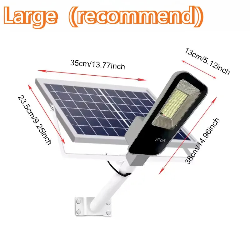 Super bright solar street lamp outdoor road lamp 6000mah, 7500K, IP65 waterproof, remote control, garden, playground, terrace.