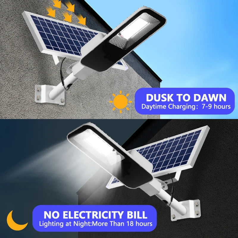 Super bright solar street lamp outdoor road lamp 6000mah, 7500K, IP65 waterproof, remote control, garden, playground, terrace.