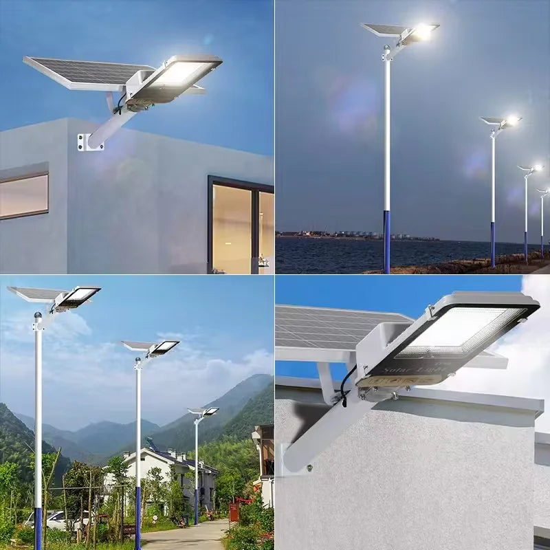 Super bright solar street lamp outdoor road lamp 6000mah, 7500K, IP65 waterproof, remote control, garden, playground, terrace.